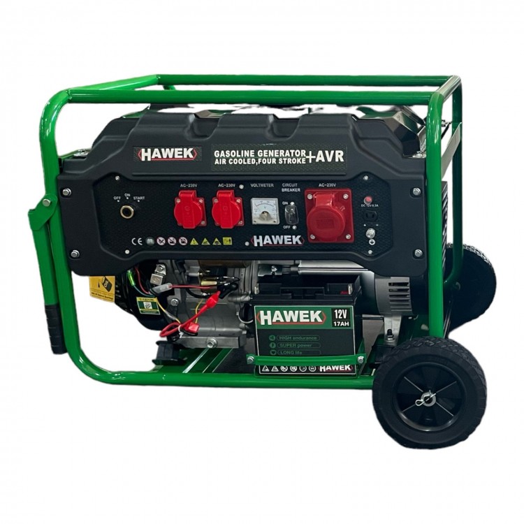 Бензинов монофазен генератор HAWEK Pro HK6500 , 420cc , 25 л, 6,5 kW Бензинов монофазен генератор HAWEK Pro HK6500 , 420cc , 25 л, 6,5 kW