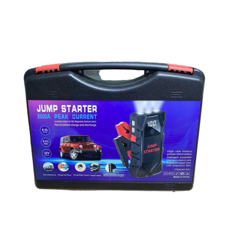 Мултифункционален автомобилен стартер Jump Starter 18000mAh, 12V, Максимален ток 2000A Мултифункционален автомобилен стартер Jump Starter 18000mAh, 12V, Максимален ток 2000A