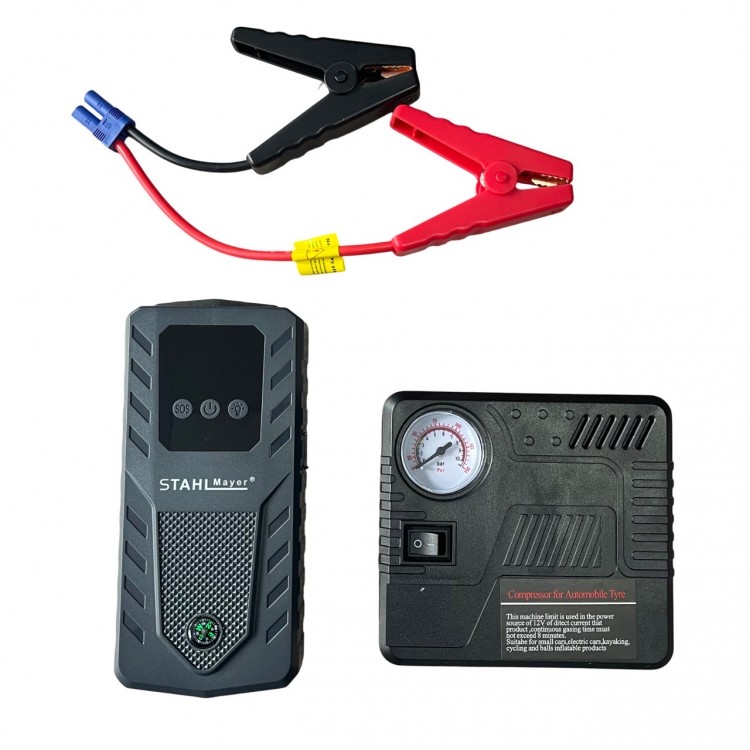 STAHLMAYER Jump Starter 20000mAh – мощен, надежден и качествен автомобилен стартер с компресор STAHLMAYER Jump Starter 20000mAh – мощен, надежден и качествен автомобилен стартер с компресор