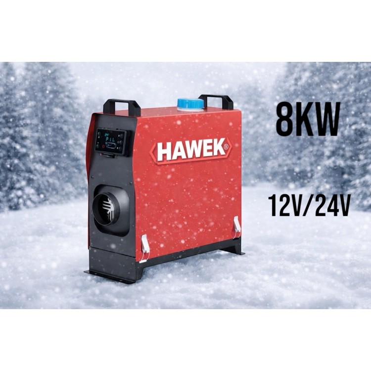 Суха Дизелова Печка HAWEK  8kW – за кемпери, бусове и гаражи 12V / 24V / 220V