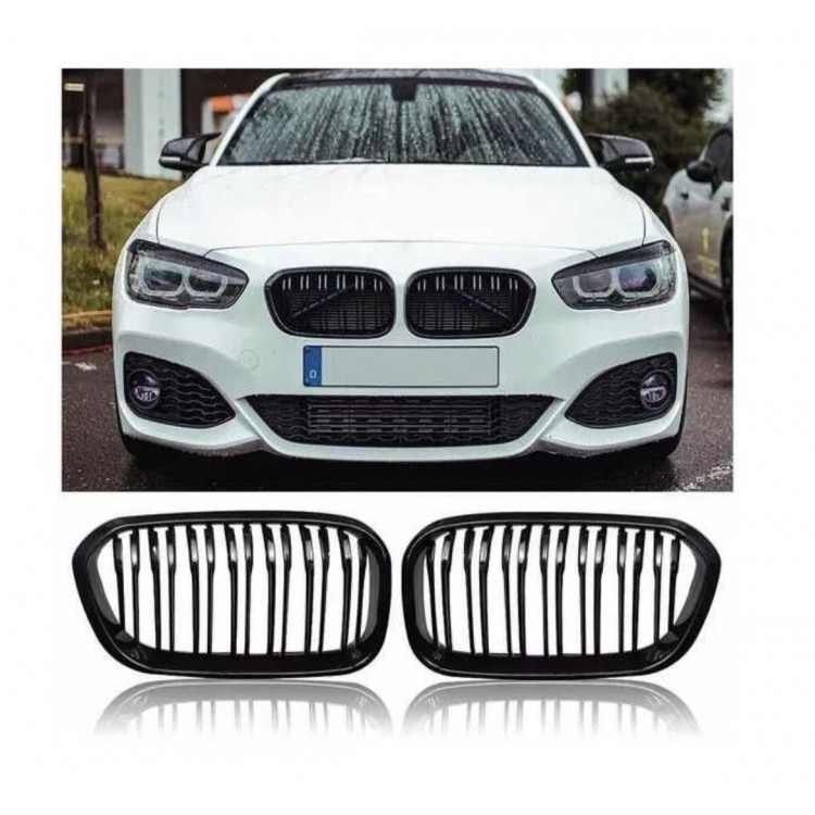 М Бъбреци за BMW 1 серия F20,F21 черен гланц двойни М Бъбреци за BMW 1 серия F20,F21 черен гланц двойни
