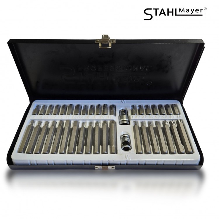 Комплект битове-накрайници STAHLMAYER , SM4401 , Hex, XZN и Torx, 1/2", 3/8", 40 броя Комплект битове-накрайници STAHLMAYER , SM4401 , Hex, XZN и Torx, 1/2", 3/8", 40 броя