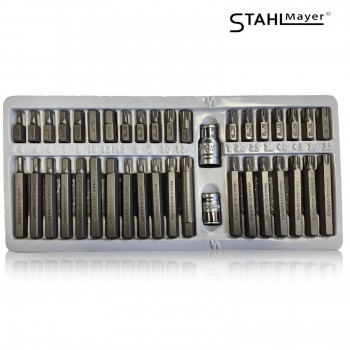Комплект битове-накрайници STAHLMAYER , SM4401 , Hex, XZN и Torx, 1/2", 3/8", 40 броя Комплект битове-накрайници STAHLMAYER , SM4401 , Hex, XZN и Torx, 1/2", 3/8", 40 броя