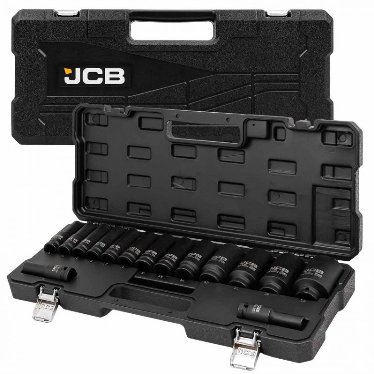 Дълбоки ударни вложки комплект 12-стенни , 15части (10-36мм) , JCB - 4166D-9MPB Дълбоки ударни вложки комплект 12-стенни , 15части (10-36мм) , JCB - 4166D-9MPB