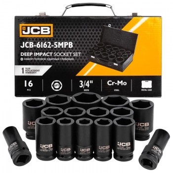 Комплект ударни вложки 16части 1/2" JCB , 6162-5MPB