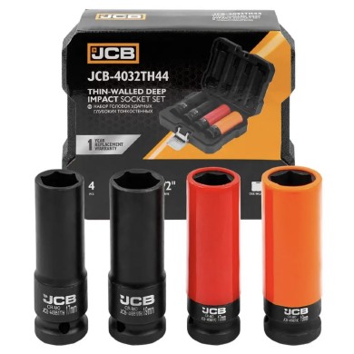 Професионален комплект ударни вложки 1/2"  4бр , JCB - 4032TH44
