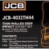 Професионален комплект ударни вложки 1/2" 4бр , JCB - 4032TH44 Професионален комплект ударни вложки 1/2" 4бр , JCB - 4032TH44