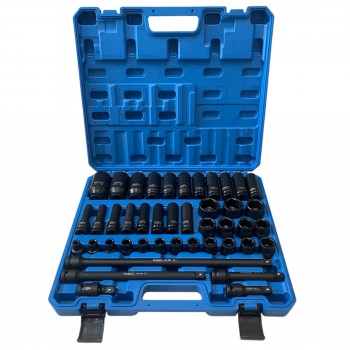 Професионален комплект ударни вложки и удължения 43части – 1/2'' (Cr-Mo) , HAWEK , HW-2053 Професионален комплект ударни вложки и удължения 43части – 1/2'' (Cr-Mo) , HAWEK , HW-2053