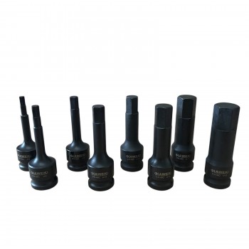 КОМПЛЕКТ УДАРНИ БИТОВЕ 1/2 – ШЕСТОГРАМ 8 ЧАСТИ HAWEK  КОМПЛЕКТ УДАРНИ БИТОВЕ 1/2 – ШЕСТОГРАМ 8 ЧАСТИ HAWEK