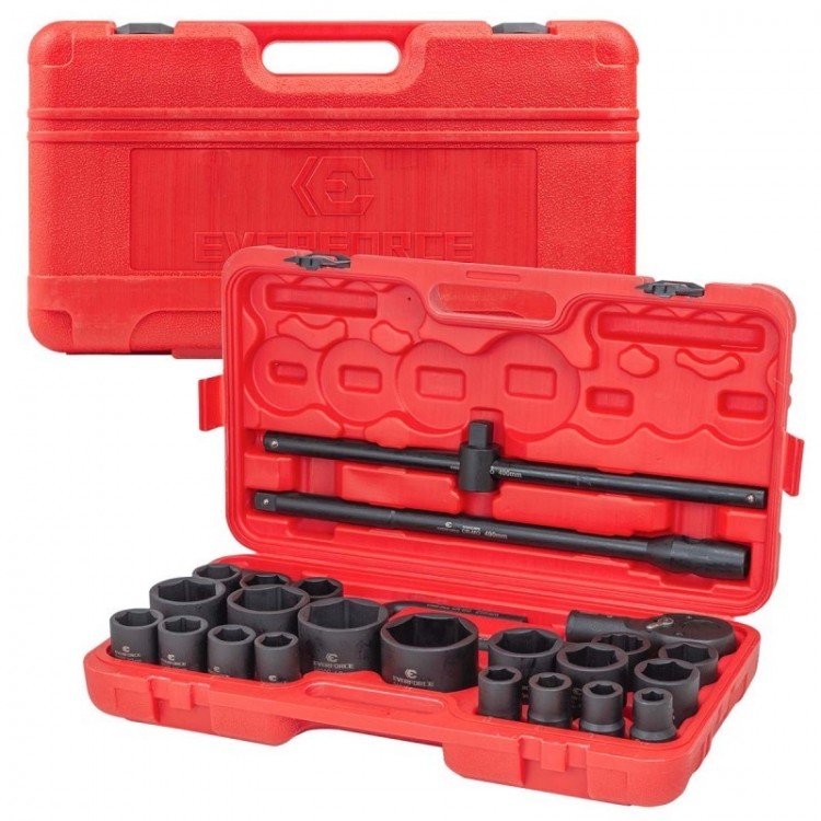 Ударно гедоре комплект EVERFORCE 26 части 6стен (3/4"-1", 17-65 mm) Ударно гедоре комплект EVERFORCE 26 части 6стен (3/4"-1", 17-65 mm)