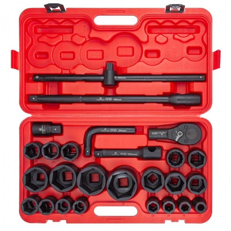 Ударно гедоре комплект EVERFORCE 26 части 6стен (3/4"-1", 17-65 mm) Ударно гедоре комплект EVERFORCE 26 части 6стен (3/4"-1", 17-65 mm)