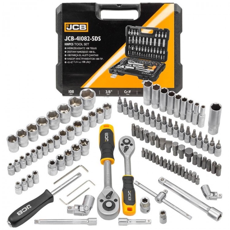 Гедоре 108 части 1/4'', 3/8'' ,4-22мм JCB Гедоре 108 части 1/4'', 3/8'' ,4-22мм JCB
