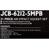 Гедоре ударно, камионско 21 части 3/4" JCB , 6212-5MPB Гедоре ударно, камионско 21 части 3/4" JCB , 6212-5MPB