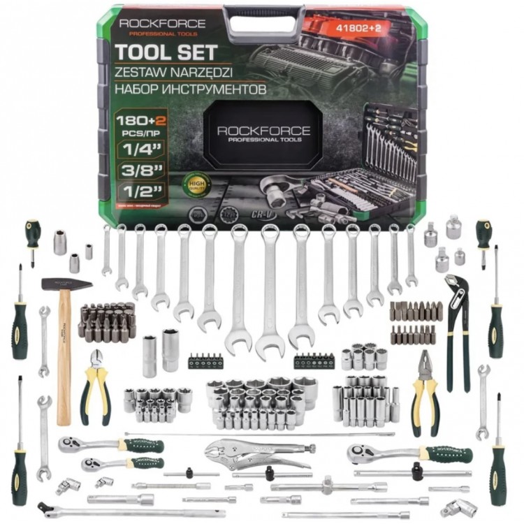 ГЕДОРЕ 180 +2 ЧАСТИ 1/4″, 3/8″, 1/2″ ROCKFORCE