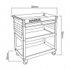 Инструментална количка HAWEK с 3 рафта и 1 чекмедже , HW-1191