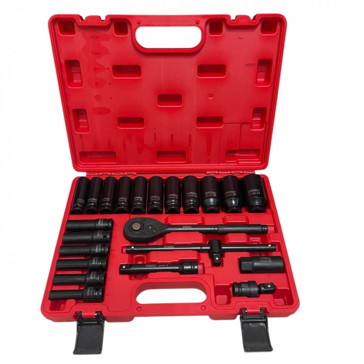 Ударно гедоре с дълбоки вложки  1/2 , 23части , STAHLMAYER