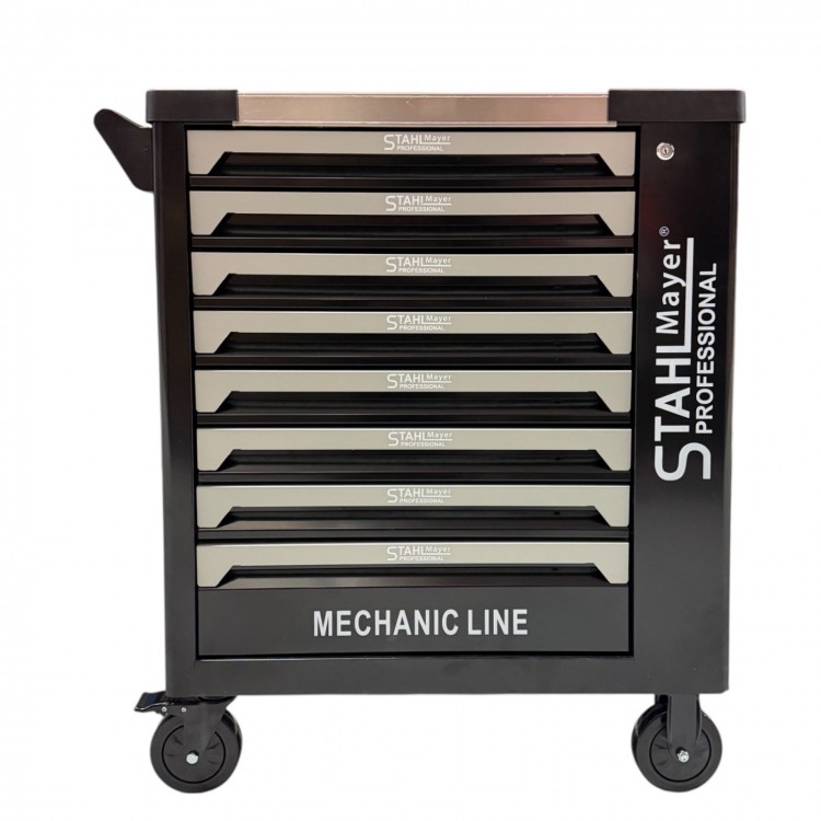 Професионален инструментален шкаф STAHLMAYER MECHANIC LINE – 293 части, 8 чекмеджета