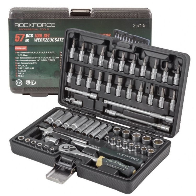 ГЕДОРЕ 1/4″ ШЕСТОСТЕННО 57 ЧАСТИ ROCKFORCE ГЕДОРЕ 1/4″ ШЕСТОСТЕННО 57 ЧАСТИ ROCKFORCE