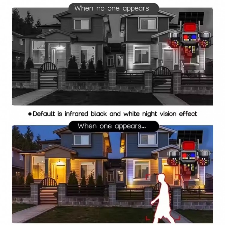 Соларна охранителна камера Sunvision – 16 MP, 3 обектива, аларма  ,  Wi-Fi , модел 28-80