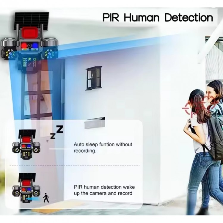 Соларна охранителна камера Sunvision – 16 MP, 3 обектива, аларма  ,  Wi-Fi , модел 28-80