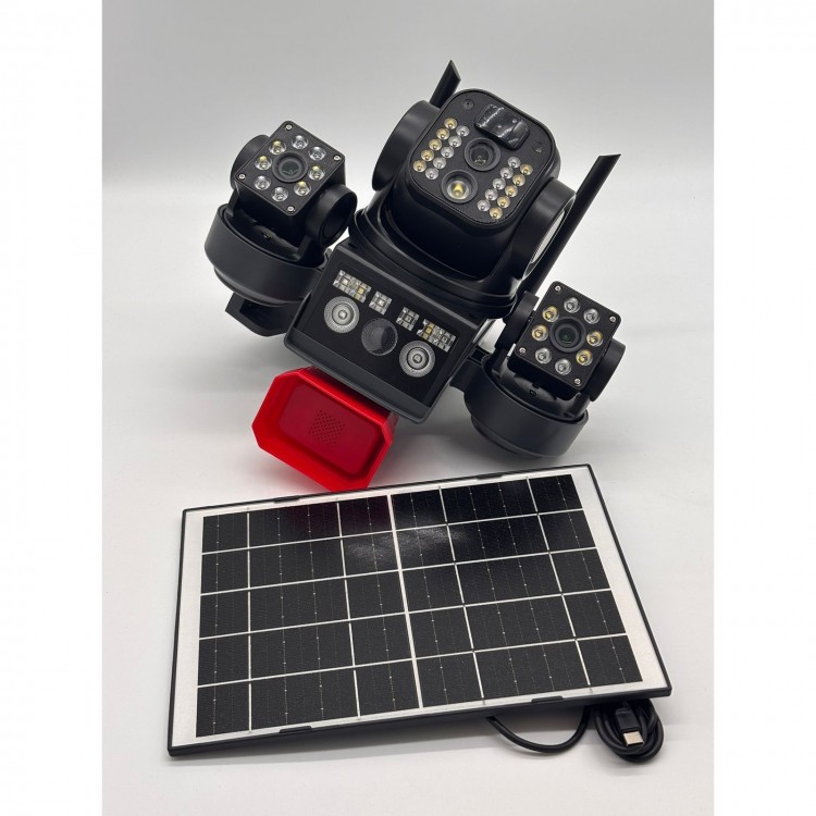 Соларна охранителна камера Sunvision – 16 MP, 3 обектива, аларма  ,  Wi-Fi , модел 28-80