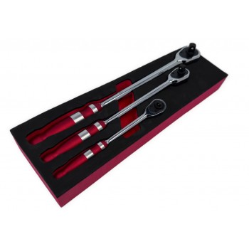 Комплект усилени тресчотки удължени XL 1/4" , 3/8" , 1/2" , KRAFTWELLE