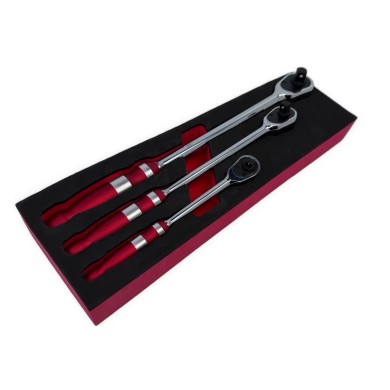 Комплект усилени тресчотки удължени XL 1/4" , 3/8" , 1/2" , KRAFTWELLE