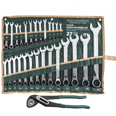 Звездогаечни Ключове Комбинирани от 6-36мм  – Rock Force 27 части + клещи гарги