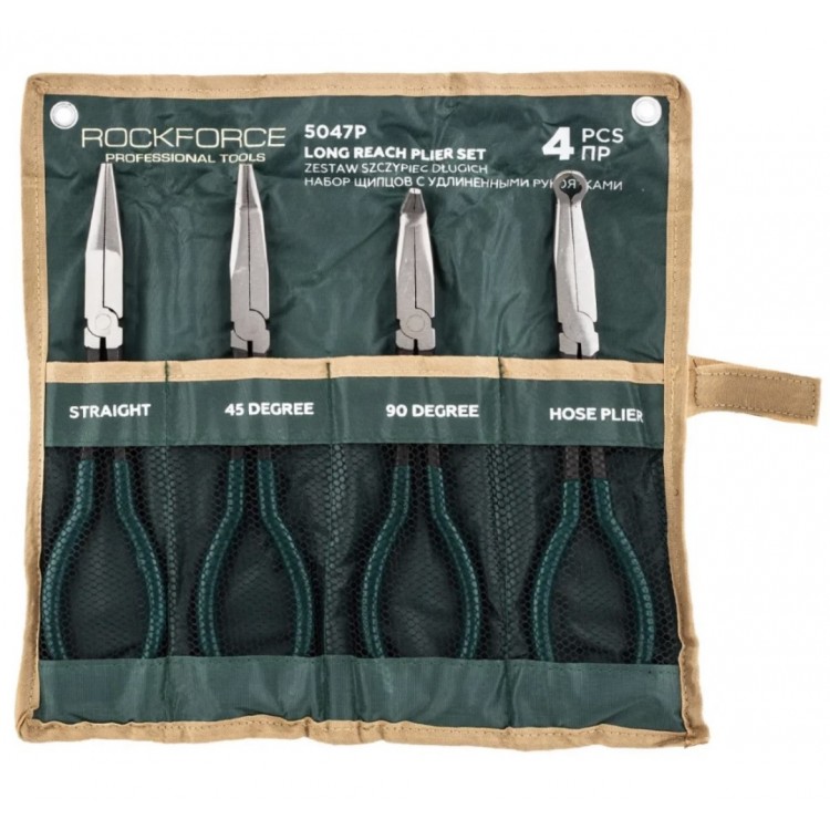 ПРОФЕСИОНАЛЕН КОМПЛЕКТ ДЪЛГОРАМЕННИ КЛЕЩИ ROCK FORCE – 4 ЧАСТИ | CR-V | 5047P