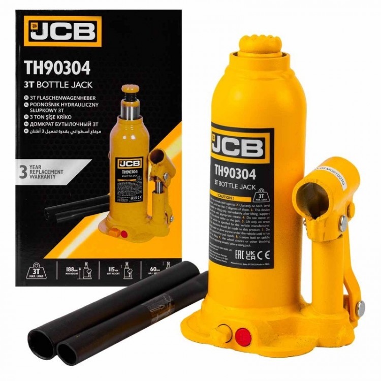 Хидравличен крик JCB ТH90304, тип бутилка, 3т Хидравличен крик JCB ТH90304, тип бутилка, 3т