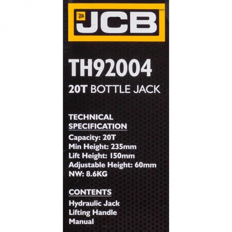 Хидравличен крик JCB ТH92004, тип бутилка, 20т Хидравличен крик JCB ТH92004, тип бутилка, 20т