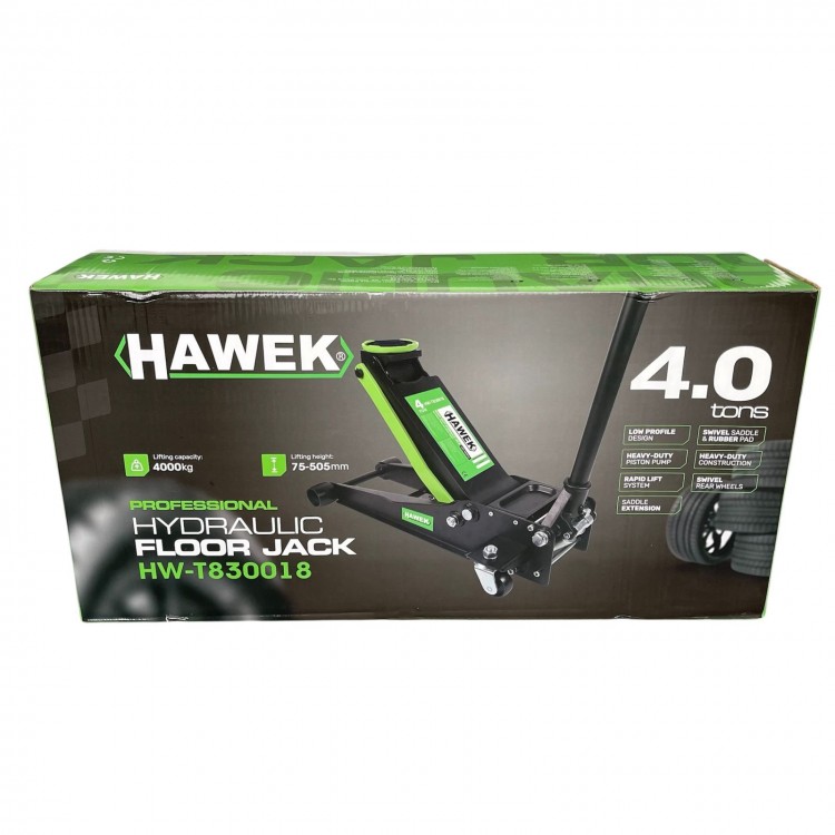 Професионален нископрофилен крик 4 тона с две помпи – HAWEK