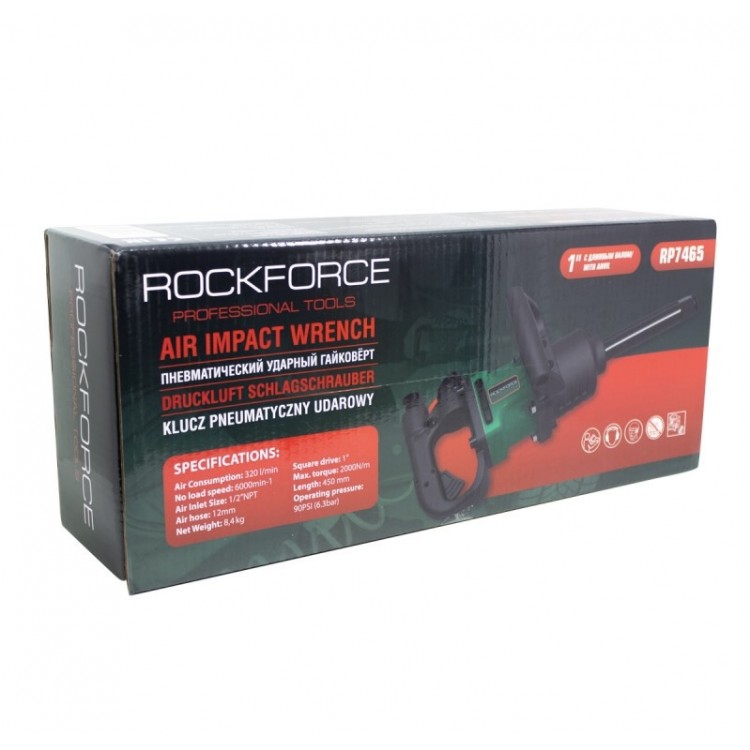 ПНЕВМАТИЧЕН ГАЙКОВЕРТ С ДЪЛЪГ ШПИНДЕЛ 1” 2000 NM ROCKFORCE ПНЕВМАТИЧЕН ГАЙКОВЕРТ С ДЪЛЪГ ШПИНДЕЛ 1” 2000 NM ROCKFORCE