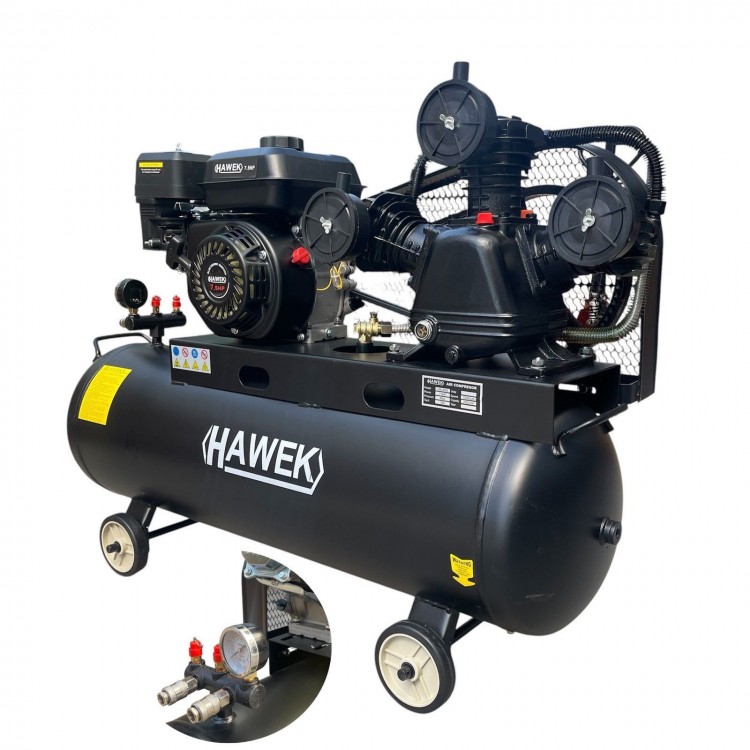 БЕНЗИНОВ КОМПРЕСОР ЗА ВЪЗДУХ 100 ЛИТРА 7.5HP HAWEK