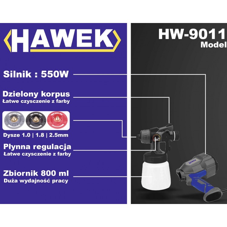 Пистолет електрически за боядисване HAWEK , HW-9011 Пистолет електрически за боядисване HAWEK , HW-9011