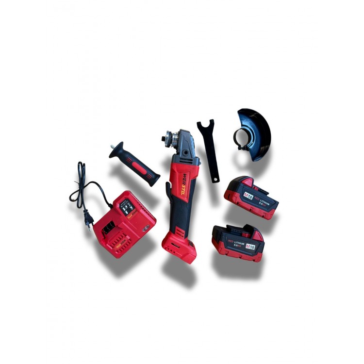 АКУМУЛАТОРЕН ЪГЛОШЛАЙФ 36V 8AH 125 ММ Werstil RED MX FUEL АКУМУЛАТОРЕН ЪГЛОШЛАЙФ 36V 8AH 125 ММ Werstil RED MX FUEL