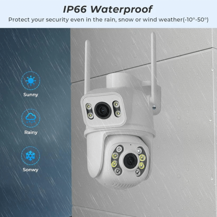Двойна водоустойчивеа камера 2×3 Wi-Fi ICSEE Двойна водоустойчивеа камера 2×3 Wi-Fi ICSEE