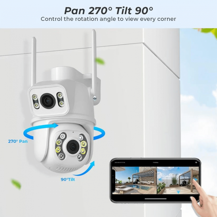 Двойна водоустойчивеа камера 2×3 Wi-Fi ICSEE Двойна водоустойчивеа камера 2×3 Wi-Fi ICSEE