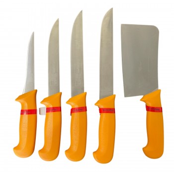 Комплект професионални месарски ножове и сатър , 5 броя STAHLMAYER Exclusive  + подарък