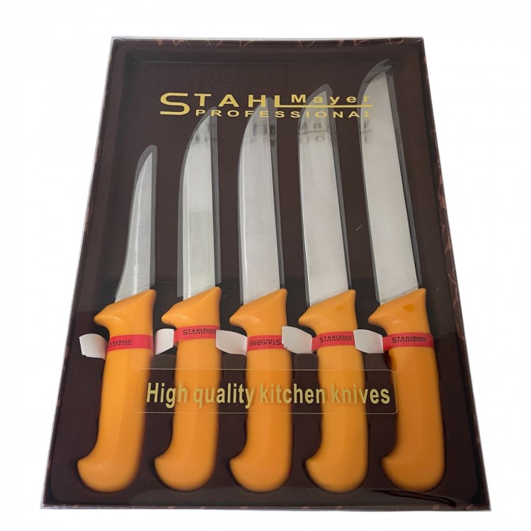 Комплект професионални месарски ножове , 5 броя STAHLMAYER Exclusive + подарък Комплект професионални месарски ножове , 5 броя STAHLMAYER Exclusive + подарък
