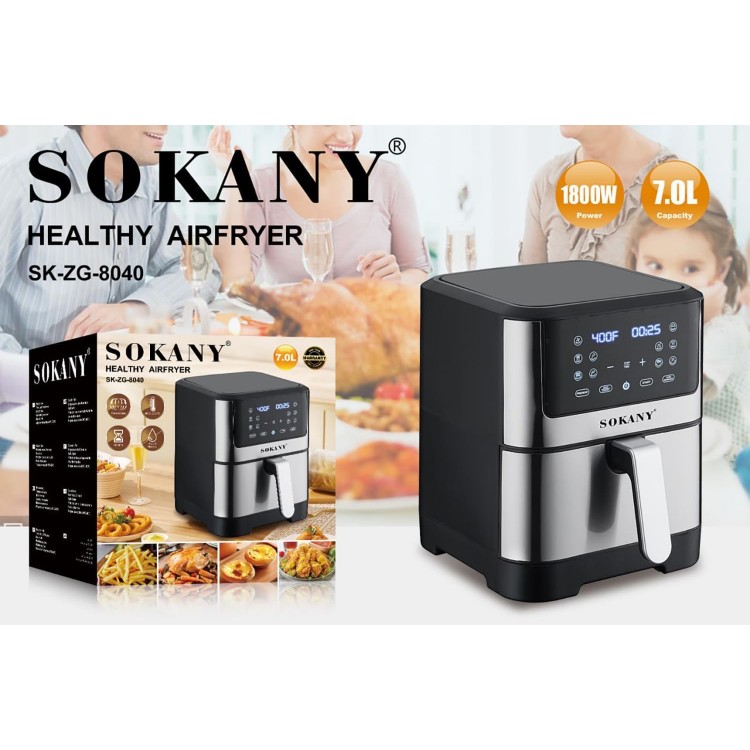 Air Fryer -  ЕЪРФРАЙЪР 7 литра , Sokany , SK-ZG-8040