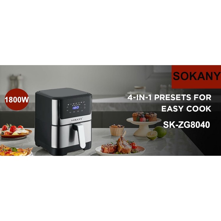Air Fryer -  ЕЪРФРАЙЪР 7 литра , Sokany , SK-ZG-8040