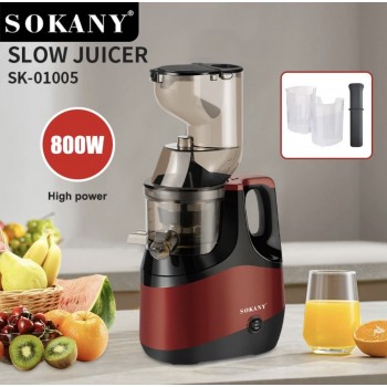 Професионална бавна сокоизстисквачка за студено пресоване Sokany SK-01005, 800W
