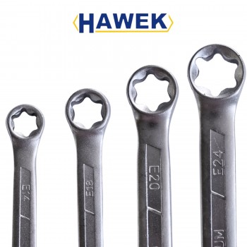 Ключове E-TORX блистер комплект 4 броя HAWEK Ключове E-TORX блистер комплект 4 броя HAWEK