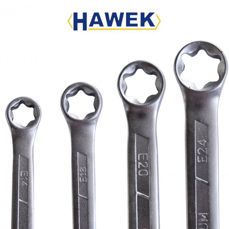 Ключове E-TORX блистер комплект 4 броя HAWEK Ключове E-TORX блистер комплект 4 броя HAWEK