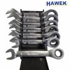 Комплект къси тресчотни ключове HAWEK ,8-19 мм, 7 части Комплект къси тресчотни ключове HAWEK ,8-19 мм, 7 части