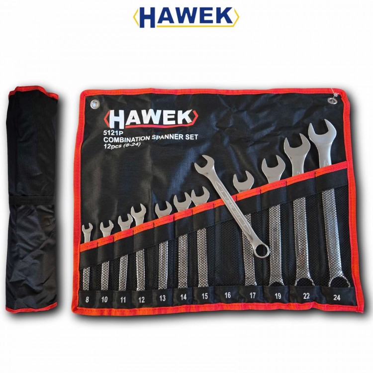 Професионален комплект звездогаечни ключове HAWEK , 12части (8-24мм) Професионален комплект звездогаечни ключове HAWEK , 12части (8-24мм)