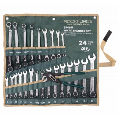 Комплект MIX професионални ключове 24 части ROCKFORCE RF-5148R