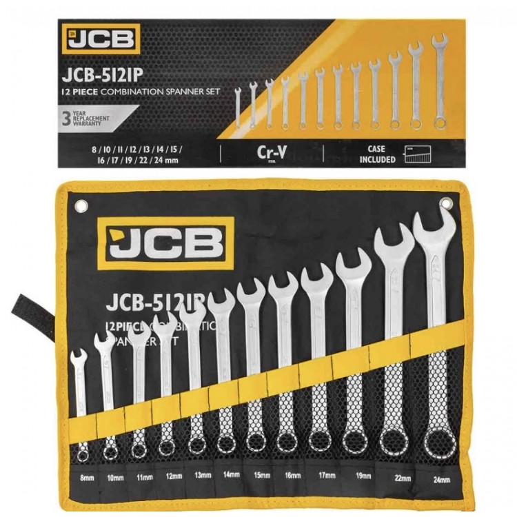 КОМПЛЕКТ ЗВЕЗДОГАЕЧНИ КЛЮЧОВЕ 8 – 24 ММ 12 ЧАСТИ JCB КОМПЛЕКТ ЗВЕЗДОГАЕЧНИ КЛЮЧОВЕ 8 – 24 ММ 12 ЧАСТИ JCB